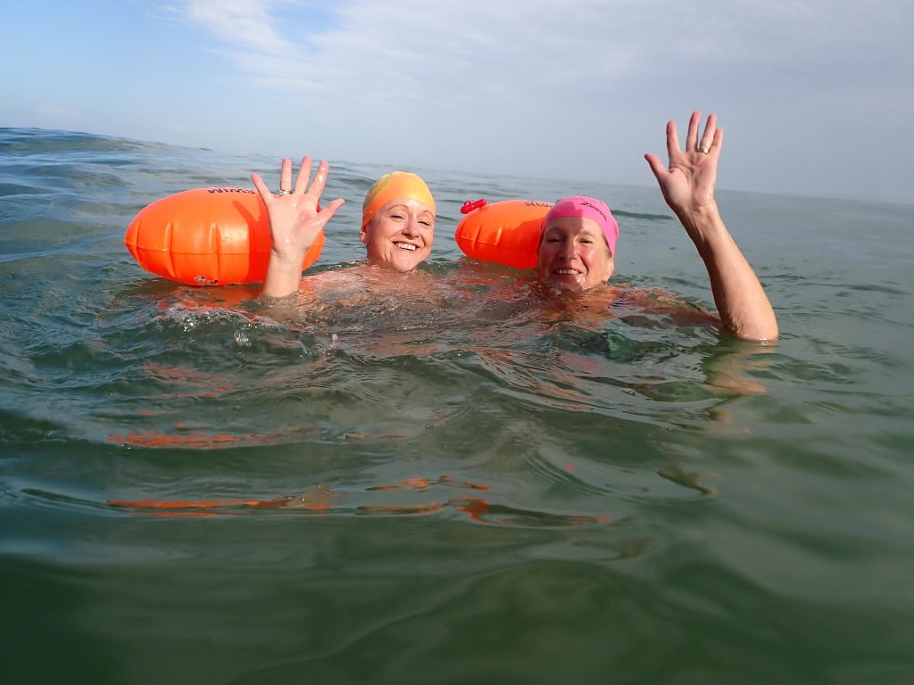 Swimming with a friend