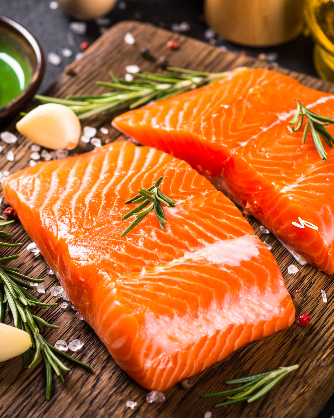 Two pieces of salmon